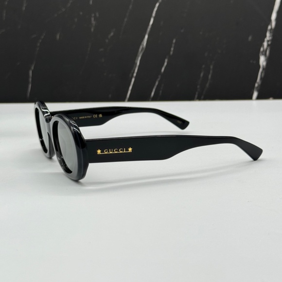 NEW GG1587S 001 GUCCI BLACK GREEN OVAL WOMEN GUCCI SUNGLASSES - Picture 6 of 12